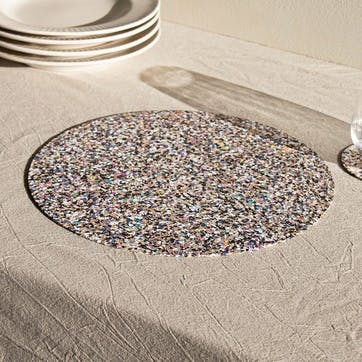 Beach Clean Set of 4 Placemats D30cm, Multi