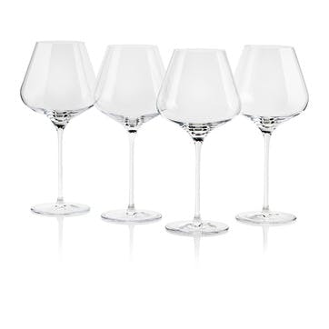 Set of 4 Red Wine Glasses 700ml, Clear