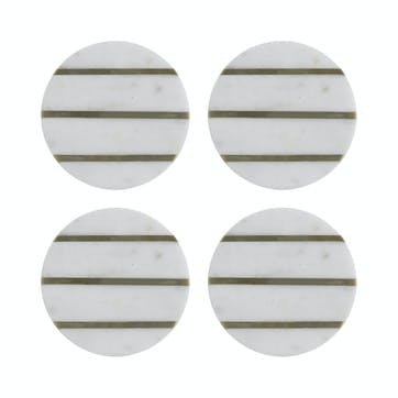 Elements Round Marble Coasters, Set of 4