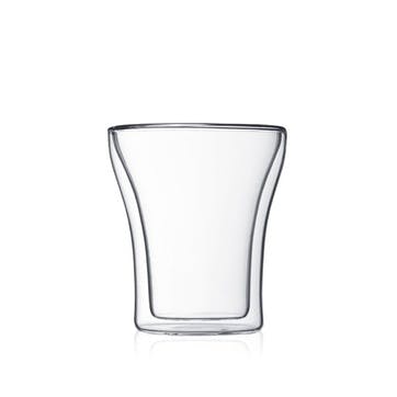 Assam Double Walled Set of 2 Tumblers 200ml, Clear