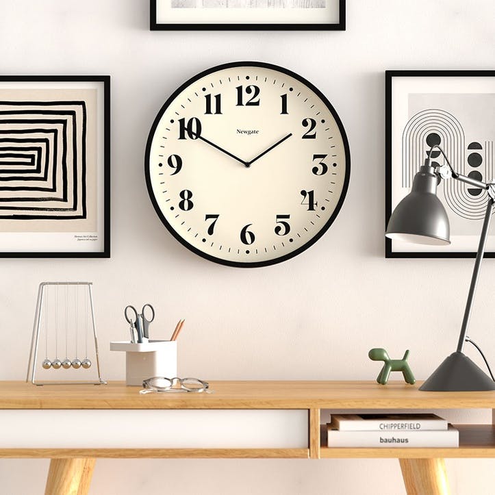 Number Two Wall Clock D45cm, Black