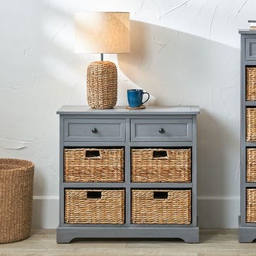 Devonshire 2 Drawer Basket Unit , Grey