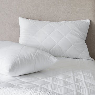 Luxury Pure Cotton Quilted Pillow Protector, Pair, W35 x L58cm