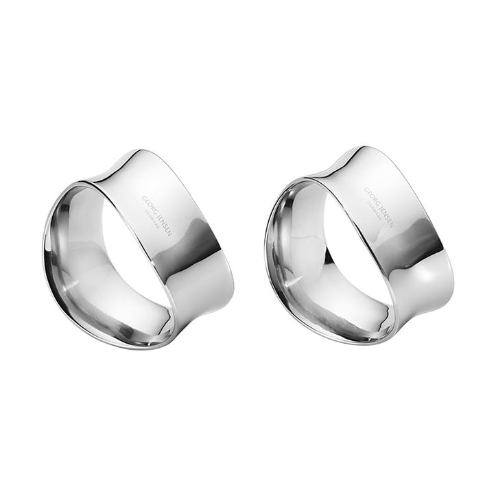 Cobra Set of 2 Napkin Rings H2.6 x D4cm, Silver