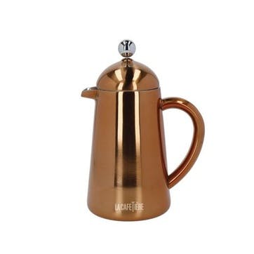 Havana Stainless Steel Double Walled Cafetière 3 Cup, Copper