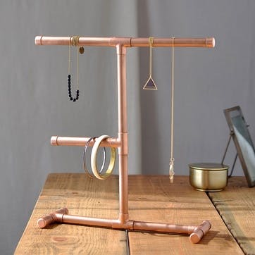 Industrial Copper Jewellery Stand - 33 x 28cm; Copper