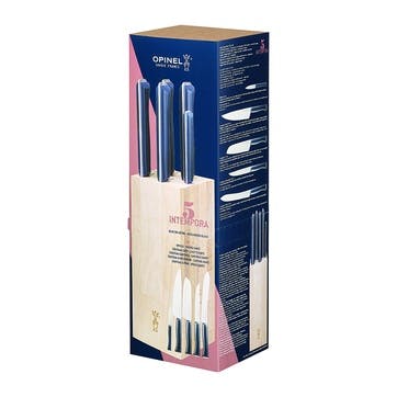 Intempora 5 Piece Knife Block, Beechwood