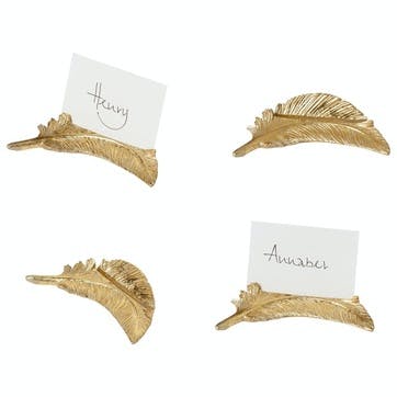 Feather Name Card Holders, Set of 4