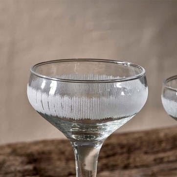 Amina Set of 4 Etched Cocktail Glasses, Clear