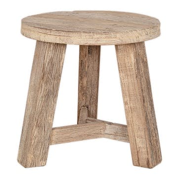 Ibo Reclaimed Wood Round Side Table, Natural