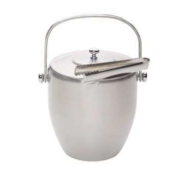 Stainless Steel Ice Bucket with Lid and Tongs