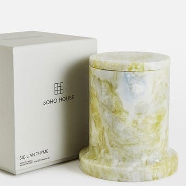 Trento Candle H14 x D12.5cm, Green Marble