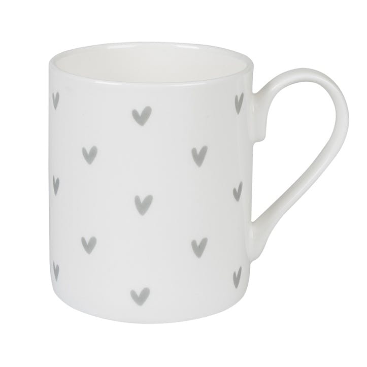 Grey 'Hearts' Mug - Standard