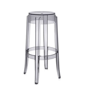 Philippe Starck 2005 Charles Ghost Stool H75cm, Smoke Grey