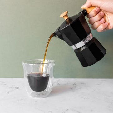 Venice Aluminium Espresso Maker 3 Cup, Black