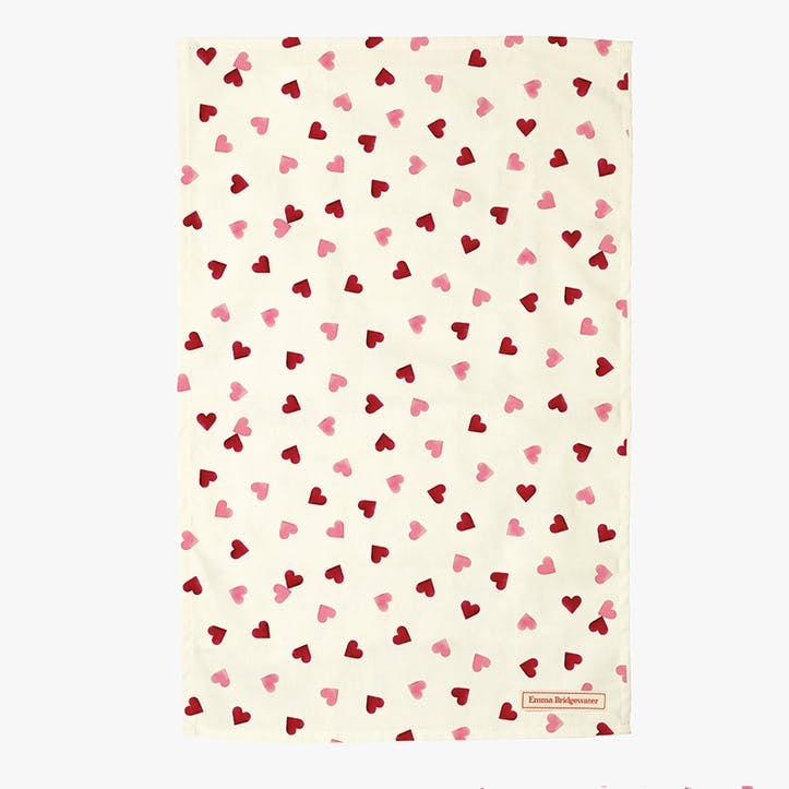 Pink Hearts Oven Glove/Tea Towel Set