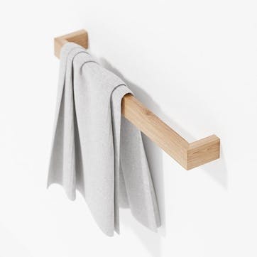 Slimline Sinlge Towel Rail L60cm, Natural Oak