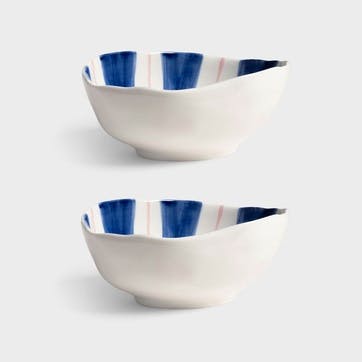 Ray set of 2 bowls 13 x 16.5, blue