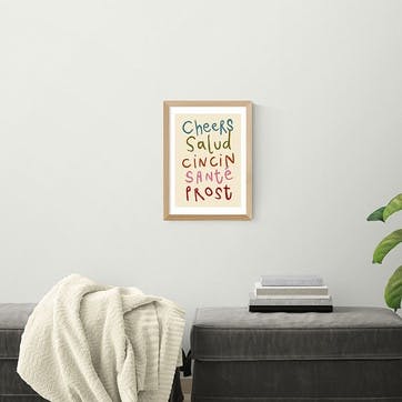 SimplyExtraJordanary Cheers by Cheers Print A3, Oak Frame