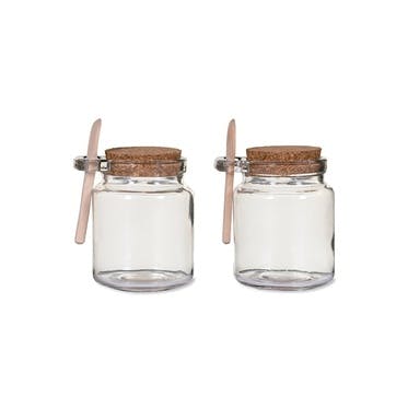 Set of 2 Sprinkle Jars with Wooden Spoons