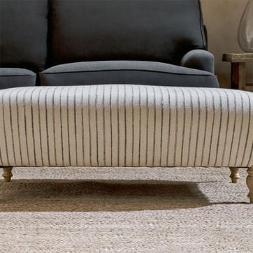 Sanja Stripe Upholstered Ottoman, Off White