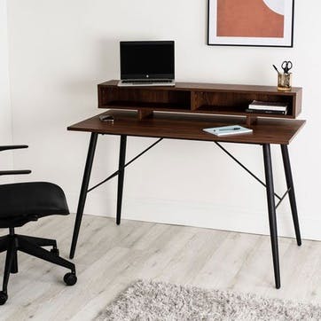 Axel Smart Desk, Walnut and Black