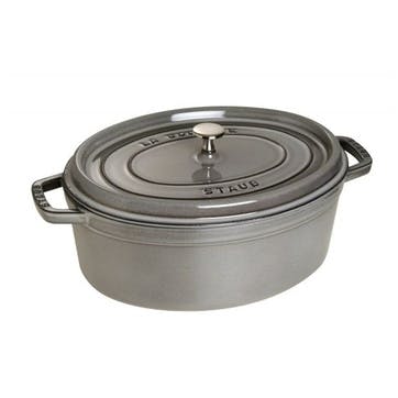 Cast Iron Oval Cocotte, Graphite Grey