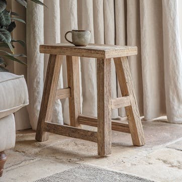 Ibo Reclaimed Wood Low Stool, Natural