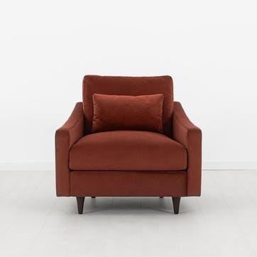 Model 07 Velvet Armchair, Brick