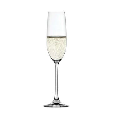 Salute Set of 4 Champagne Flutes 210ml, Clear