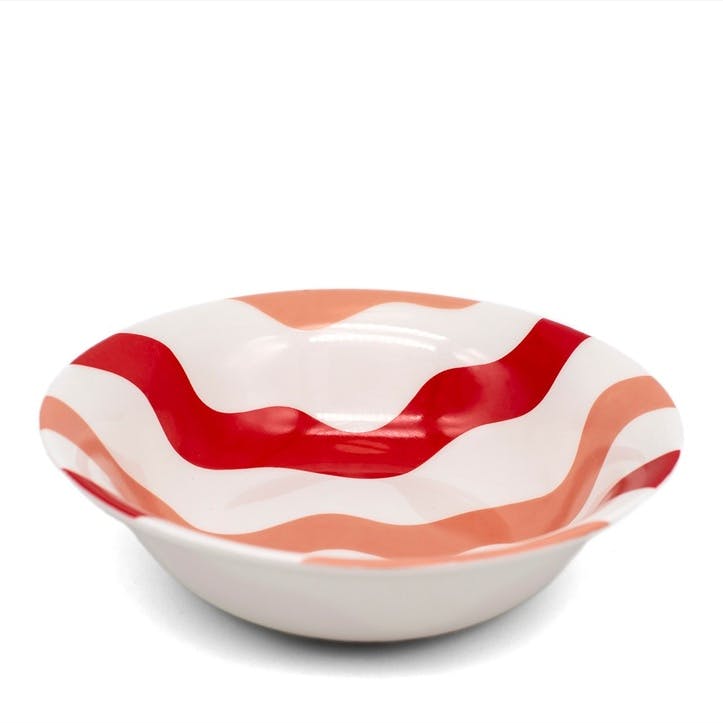 Bowl, H5 x D17cm, Casacarta, Scallop Collection, Pink & Red