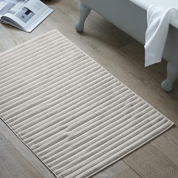 Rib Hydrocotton Large Bath Mat 70 x 110cm , Oatmeal