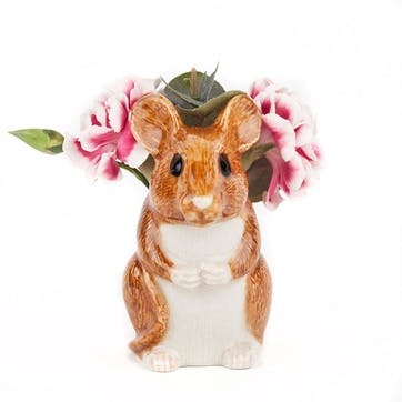 Wood Mouse Bud Vase H8cm Brown