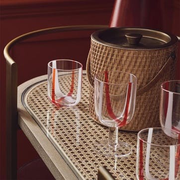 Mila Set of 6 Wine Glasses, Red & White