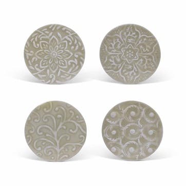 Fiskardo Set of 4 Coasters D11.5cm, Clay