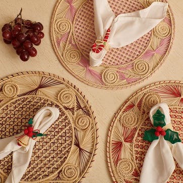 Sandra  Set of 2 Woven Placemats D35cm, Rose Pink