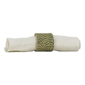 Jute Set of 4 Napkin Rings H5 x D5cm, Olive