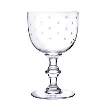 Stars Set of 4 Patterned Crystal Wine Goblets 250ml, Clear