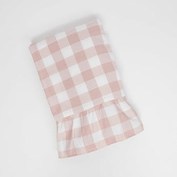 Gingham Tablecloth, 150 x 300cm, Light Pink & White