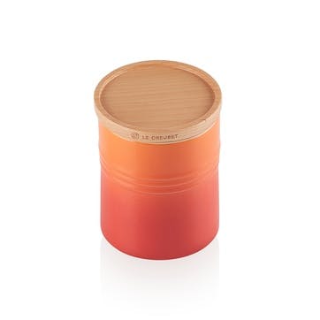 Stoneware Storage Jar with Wooden Lid - Medium; Volcanic