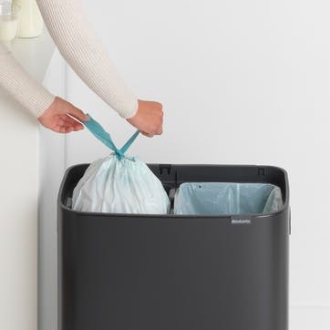 Bo Large Recycling Bin with 2 Inner Buckets, Matt Black