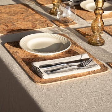 Cork Set of 4 Placemats W30 x L40cm, Natural