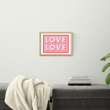 Studio Eleni Love Is Love Print A3, Oak Frame