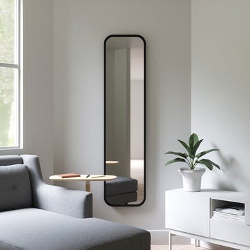 Hub Leaning Mirror 37 x 157cm, Black