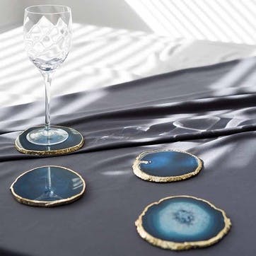 Luxe Set of 4 Agate Coasters  D10cm, Blue