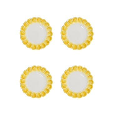 Lido Set of 4 Side Plates D21.5cm, Yellow