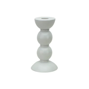 Bobbin Candlestick H14cm, White