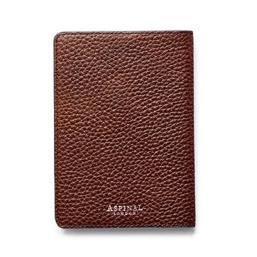 Passport Cover with Card Slots H14 x W10cm, Tobacco Pebble