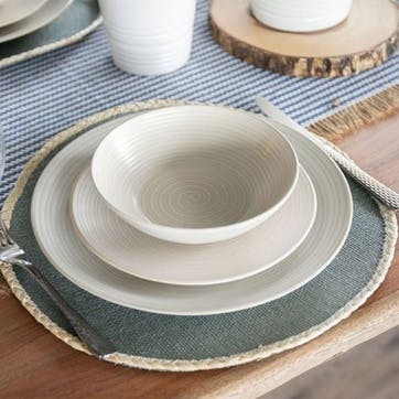 Jute Set of 4 Round Placemats D34cm, Grey