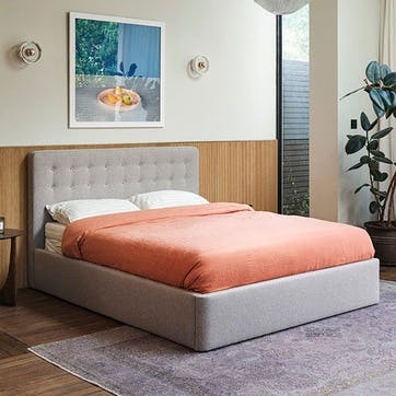 Bed 01 Linen King Size Frame, Natural